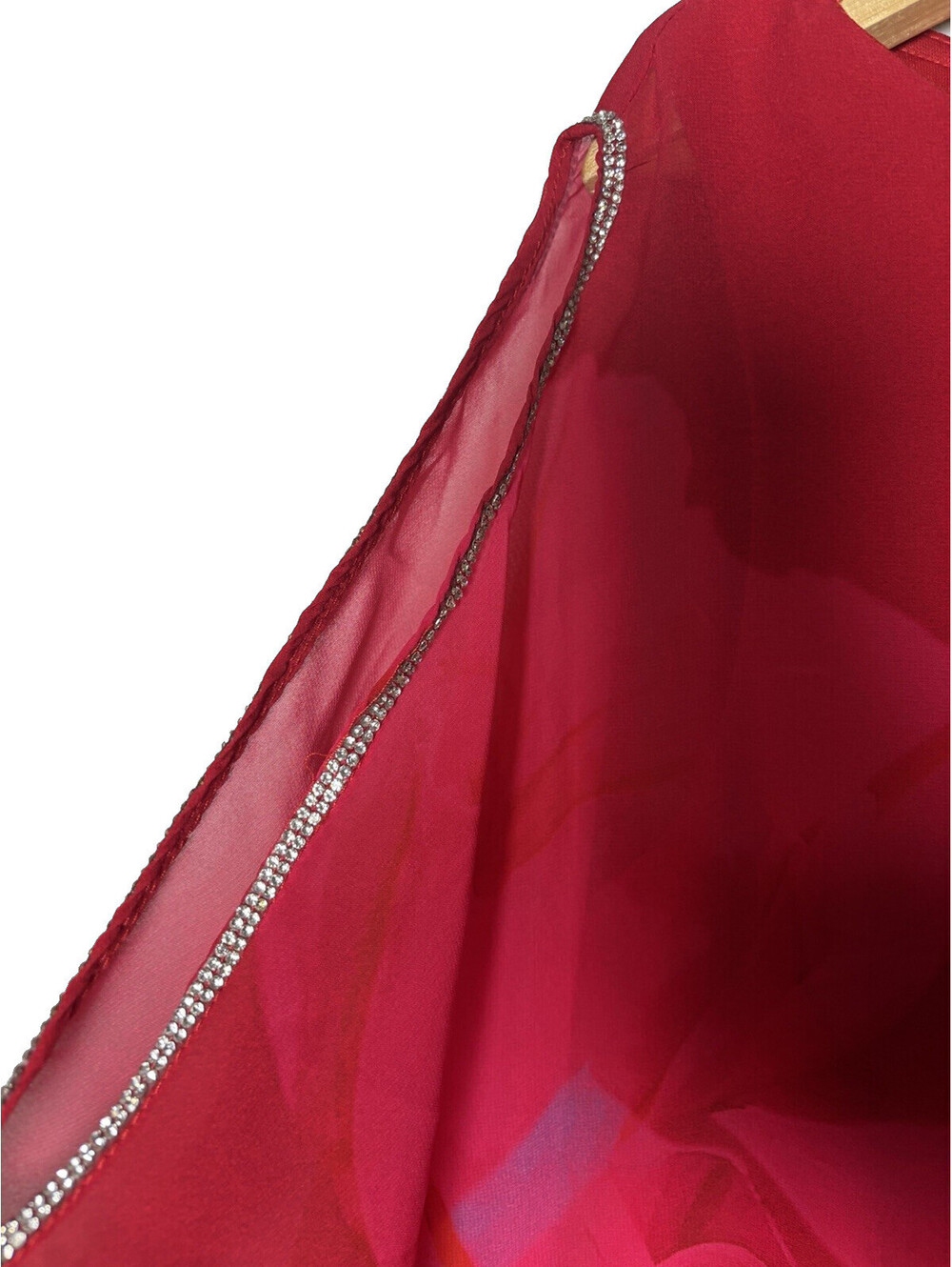 Frank Lyman Floral Cape Sheath Dress Overlay Dress Red/Fuschia - Picture 3 of 8
